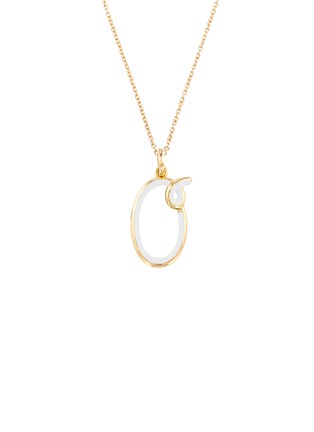 Main View - Click To Enlarge - BEA BONGIASCA - Half Enamel Initial 'O' Pendant Necklace