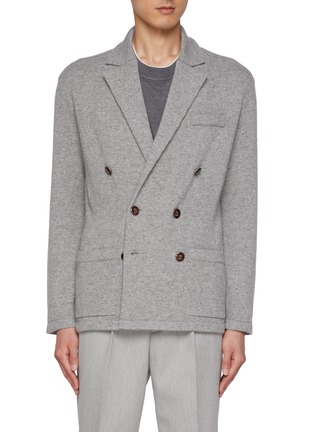 Main View - Click To Enlarge - BRUNELLO CUCINELLI - Double Breasted Notch Lapel Cashmere Cardigan