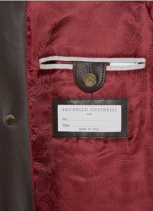  - BRUNELLO CUCINELLI - Detachable Collar Leather Trench Coat