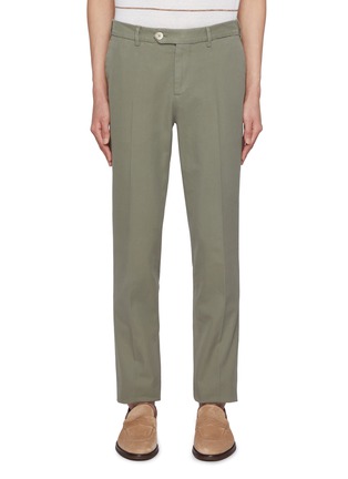 Main View - Click To Enlarge - BRUNELLO CUCINELLI - Italian Fit Cotton Gabardine Trousers