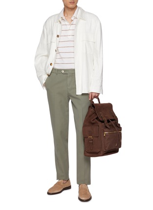 Figure View - Click To Enlarge - BRUNELLO CUCINELLI - Italian Fit Cotton Gabardine Trousers