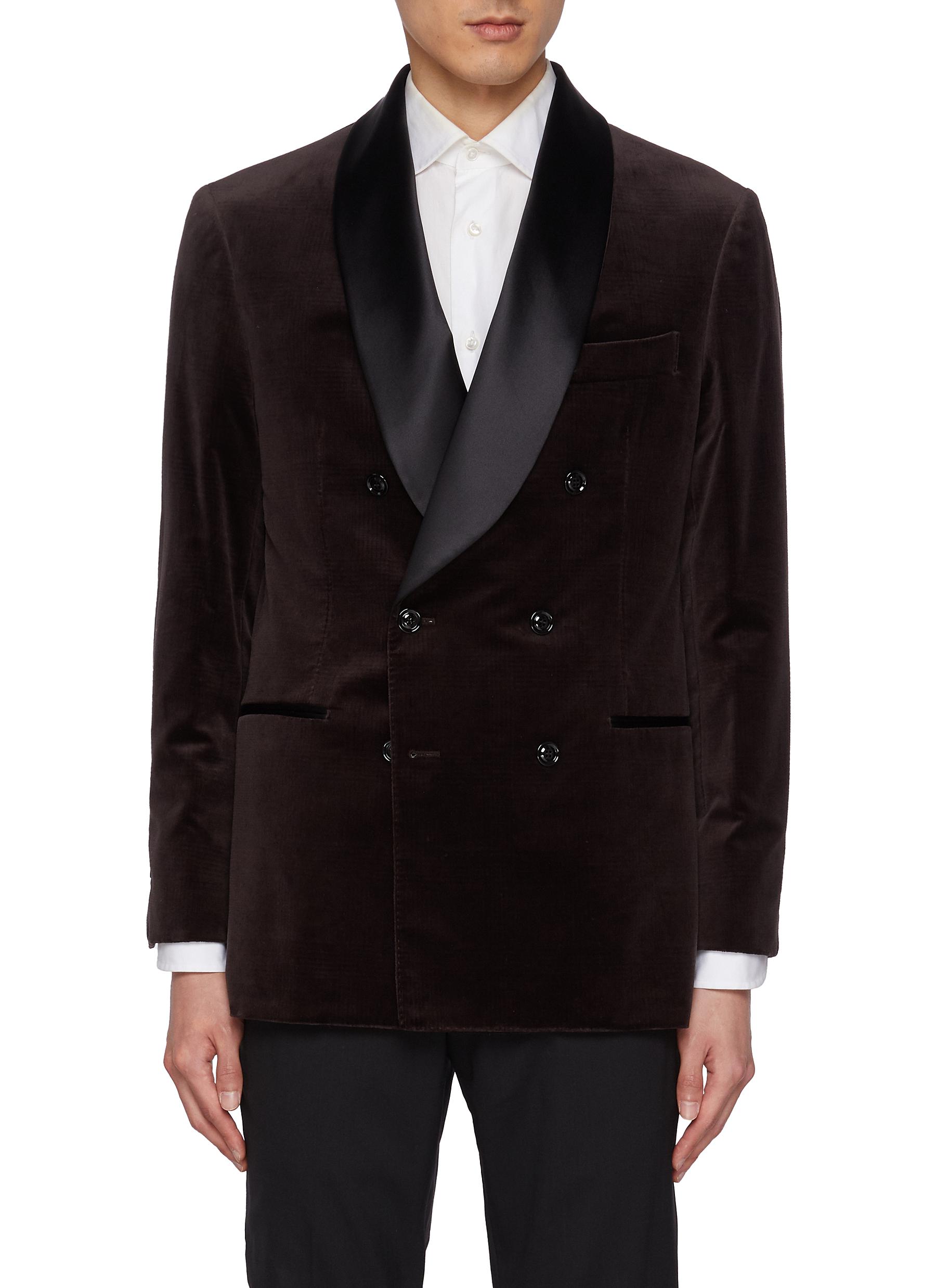 BRUNELLO CUCINELLI Double Breasted Cotton Velvet Smoking Jacket Men Lane Crawford