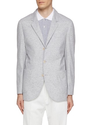 Main View - Click To Enlarge - BRUNELLO CUCINELLI - Single Breasted Cashmere Jersey Blazer