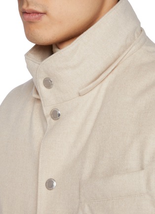 Detail View - Click To Enlarge - BRUNELLO CUCINELLI - Hooded Button Up Padded Wool Vest