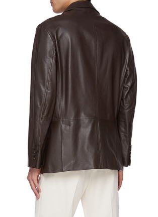 Back View - Click To Enlarge - BRUNELLO CUCINELLI - Single Breasted Leather Blazer