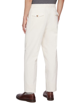 Back View - Click To Enlarge - BRUNELLO CUCINELLI - Leisure Fit Cotton Gabardine Trousers