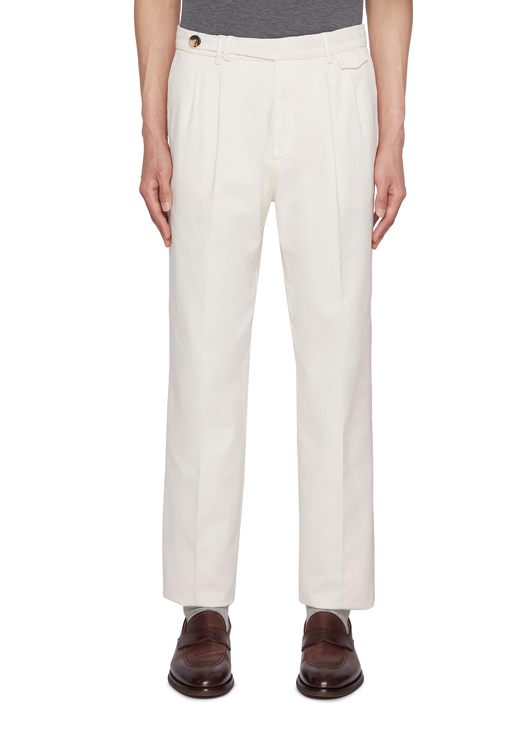 Leisure fit trousers with double pleats (251MB407E1950C001