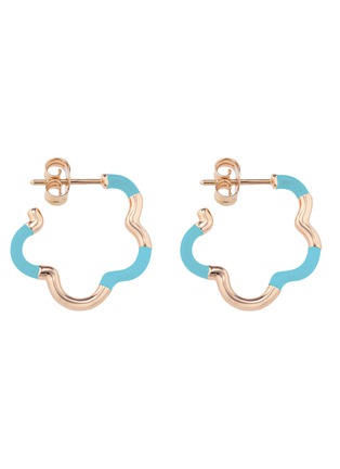 Main View - Click To Enlarge - BEA BONGIASCA - B Mini Enamel 9K Gold Earrings