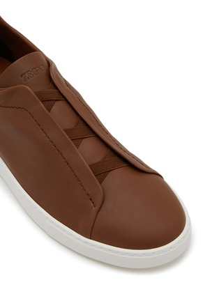 Detail View - Click To Enlarge - ERMENEGILDO ZEGNA - Triple Stitch™ Secondskin Leather Men's Sneakers