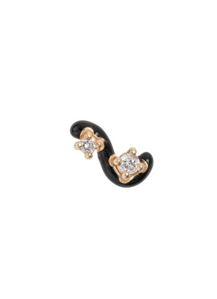 Main View - Click To Enlarge - BEA BONGIASCA - Mini Loop Enamel 9K Gold Diamond Single Earring