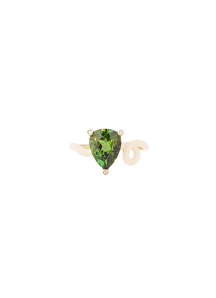 Main View - Click To Enlarge - BEA BONGIASCA - Kim Enamel 18K Gold Green Tourmaline Ring — EU 52