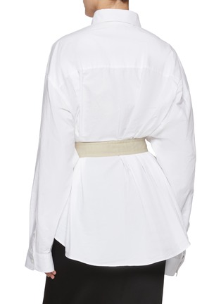 Back View - Click To Enlarge - BALENCIAGA - Contrast Belt Cotton Poplin Shirt