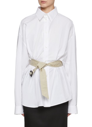 Main View - Click To Enlarge - BALENCIAGA - Contrast Belt Cotton Poplin Shirt