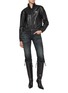 Figure View - Click To Enlarge - BALENCIAGA - Cropped Leather Track Jacket