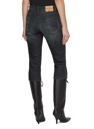 Back View - Click To Enlarge - BALENCIAGA - Ruched Denim Capri Jeans