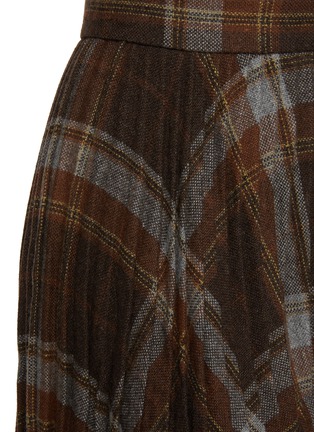  - BALENCIAGA - Pleated Plaid Wool Blend Midi Skirt