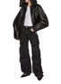 Figure View - Click To Enlarge - THE ATTICO - Oversized Leather Hooded Bomber Jacket