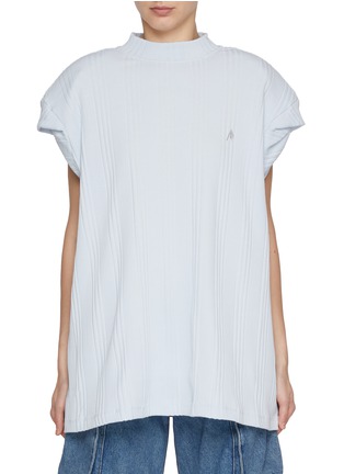 Main View - Click To Enlarge - THE ATTICO - Laurie' Oversized Mock Neck Cotton T-Shirt