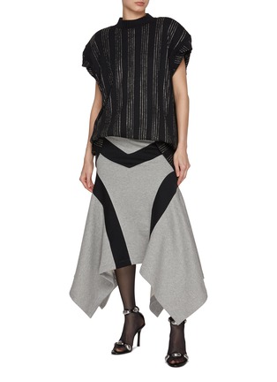 Figure View - Click To Enlarge - THE ATTICO - Contrast Insert Cotton Skirt