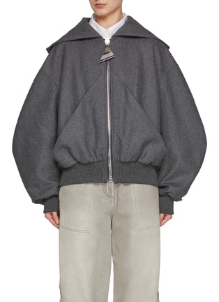 Main View - Click To Enlarge - THE ATTICO - Oversized Hooded Wool Blend Bomber Jacket