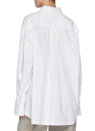 Back View - Click To Enlarge - THE ATTICO - Diana' Asymmetrical Hem Cotton Shirt