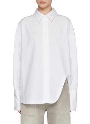 Main View - Click To Enlarge - THE ATTICO - Diana' Asymmetrical Hem Cotton Shirt