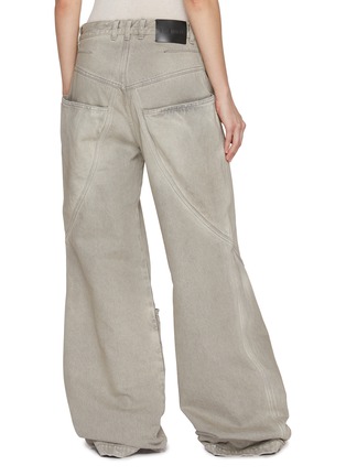 Back View - Click To Enlarge - THE ATTICO - Large Pockets Cotton Wide Leg Jeans