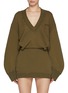 Main View - Click To Enlarge - THE ATTICO - V-Neck Cotton Mini Dress