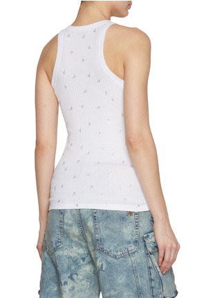 Back View - Click To Enlarge - THE ATTICO - Ribbed Monogram Cotton Tank Top