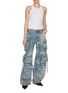 Figure View - Click To Enlarge - THE ATTICO - Fern' Pockets Cotton Jeans