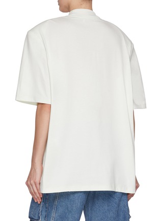 Back View - Click To Enlarge - THE ATTICO - Kilie Exaggerated Shoulder Cotton T-Shirt