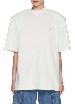 Main View - Click To Enlarge - THE ATTICO - Kilie Exaggerated Shoulder Cotton T-Shirt