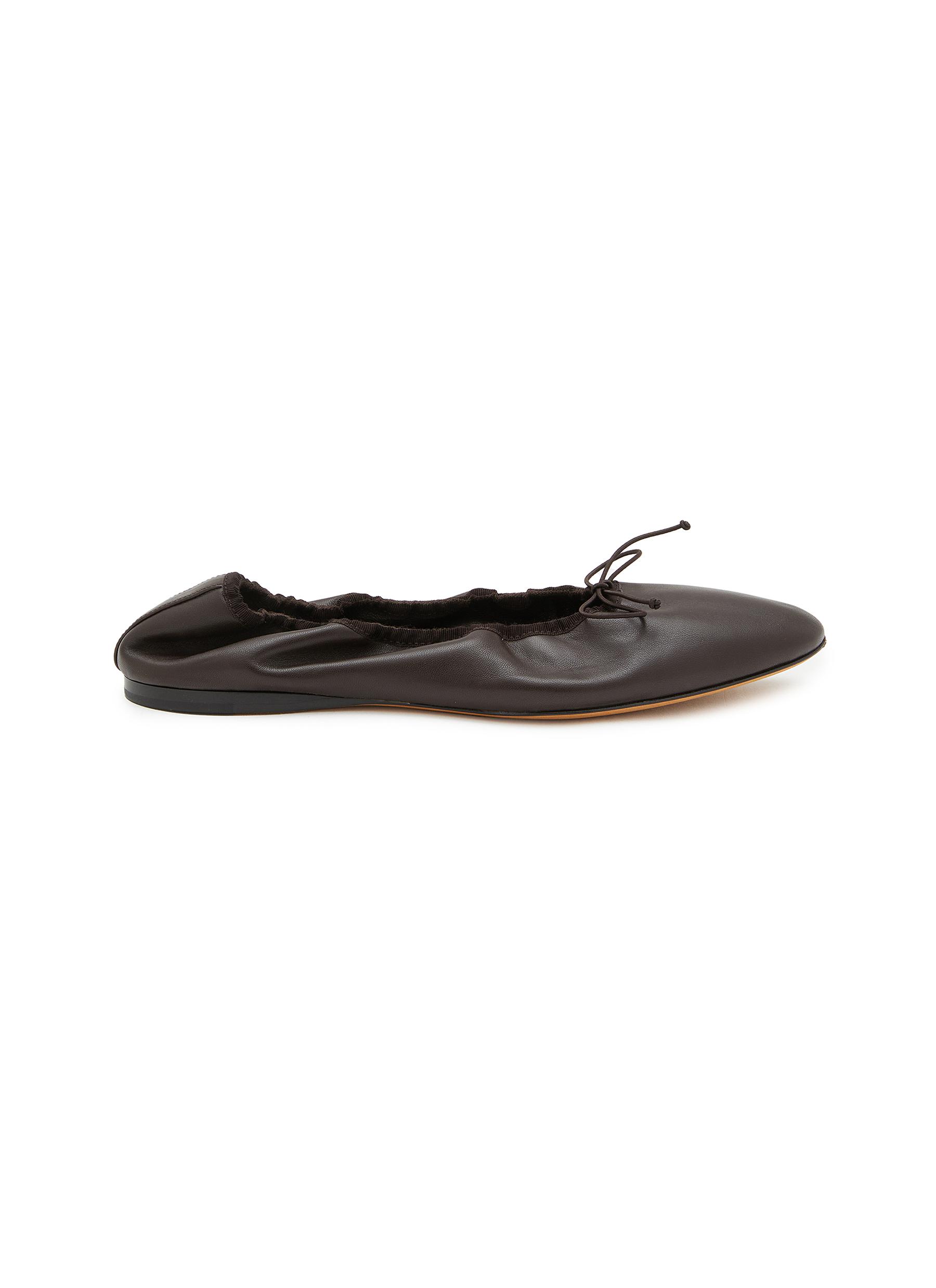 THE ROW | Awar Leather Ballerina Flats | DARK BROWN | Women