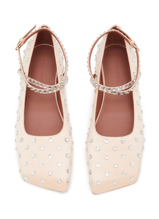 Detail View - Click To Enlarge - AMINA MUADDI - Ane Crystal Satin Ballerina Flats