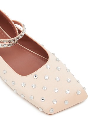 Detail View - Click To Enlarge - AMINA MUADDI - Ane Crystal Satin Ballerina Flats