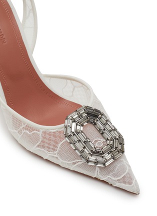 Detail View - Click To Enlarge - AMINA MUADDI - Camelia 90 Lace Slingback Pumps