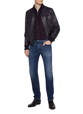 Figure View - Click To Enlarge - ISAIA - Zip Up Chest Pocket Leather Jacket