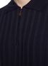  - ISAIA - Half Zip Ribbed Silk Polo Shirt