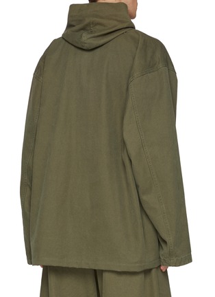 Back View - Click To Enlarge - BALENCIAGA - Oversized Hooded Zip Up Cotton Jacket