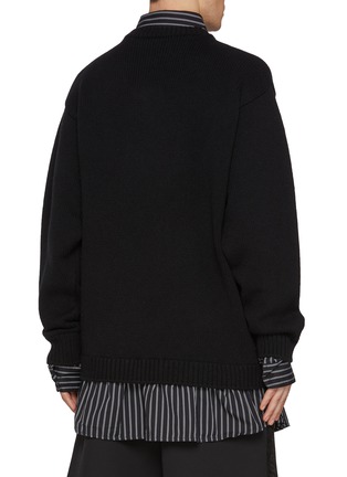 Back View - Click To Enlarge - BALENCIAGA - Hybrid Layered Wool Sweater Shirt