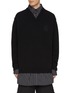 Main View - Click To Enlarge - BALENCIAGA - Hybrid Layered Wool Sweater Shirt