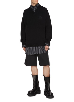 Figure View - Click To Enlarge - BALENCIAGA - Hybrid Layered Wool Sweater Shirt