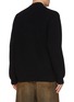 Back View - Click To Enlarge - BALENCIAGA - Rubber Logo Ribbed Wool Cardigan