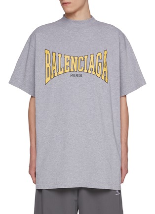 Main View - Click To Enlarge - BALENCIAGA - Oversized Balenciaga Boxing Logo Cotton T-Shirt