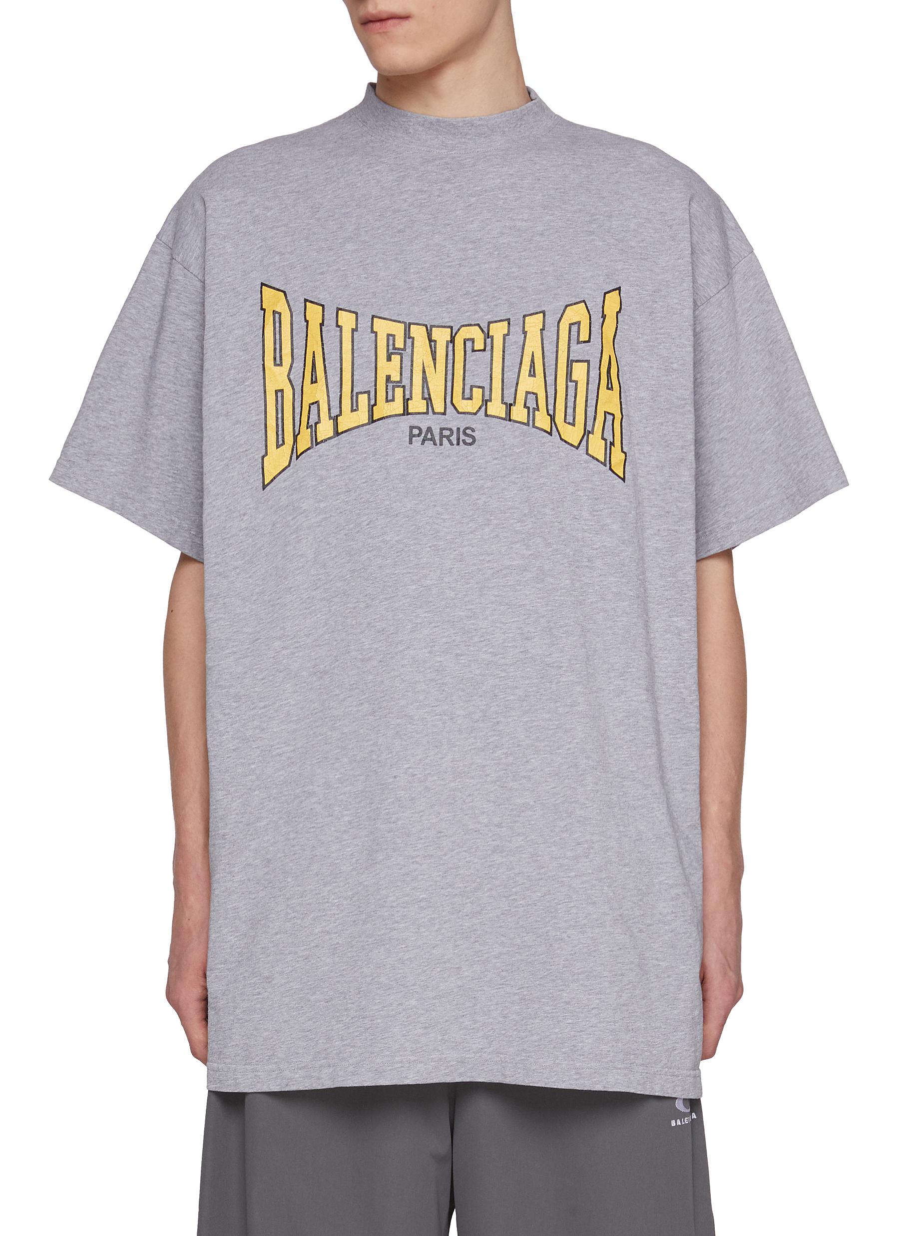 BALENCIAGA Oversized Balenciaga Boxing Logo Cotton T Shirt Men Lane Crawford