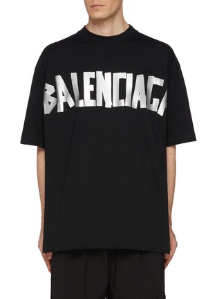 Main View - Click To Enlarge - BALENCIAGA - Tape Logo Cotton T-Shirt