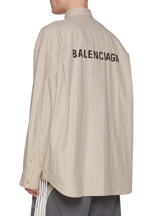 Back View - Click To Enlarge - BALENCIAGA - Oversized Poplin T-Shirt