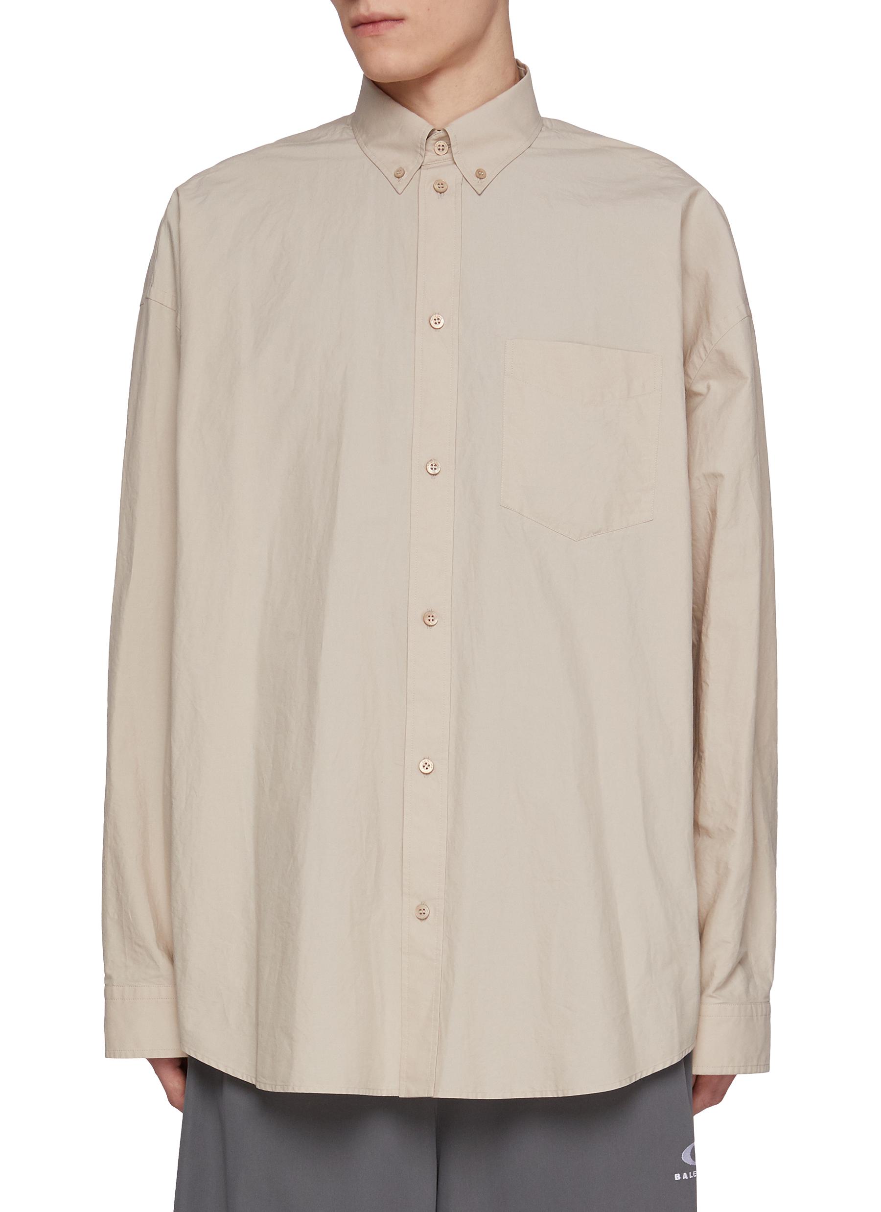 【関税&送料込】Balenciaga Beige Cotto Sweatshirt BALENCIAGA | Oversized Poplin T-Shirt | Men | Lane Crawford