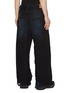 Back View - Click To Enlarge - BALENCIAGA - Dark Wash Wide Leg Double Knee Drawstring Jeans