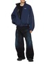 Figure View - Click To Enlarge - BALENCIAGA - Dark Wash Wide Leg Double Knee Drawstring Jeans